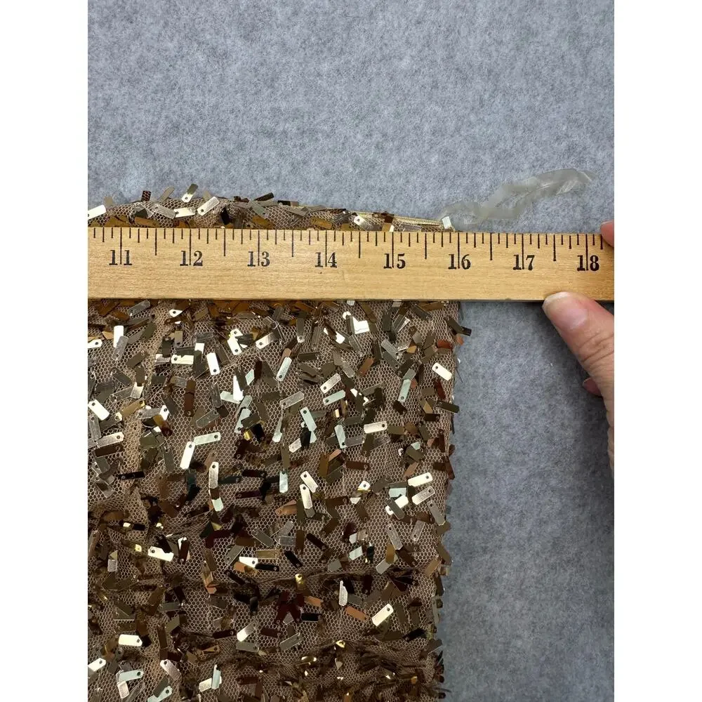 Wet Seal Gold Sequin Glam Metallic Y2K Strapless Bodycon Party Mini Dress - Picture 4 of 11